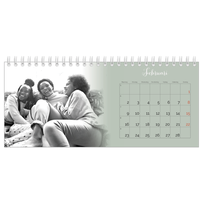 Bureaukalenders — Zachtgroen kleurverloop [Februari]