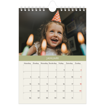 Fotokalender A5 — Pastel hoofdstukken [Januari]