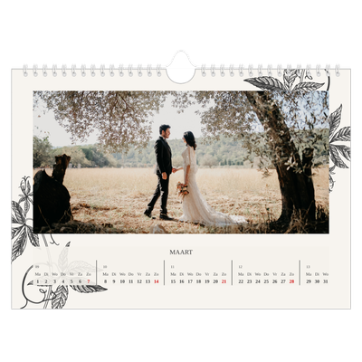 Fotokalender A4 — Inkt & klimop [Maart]