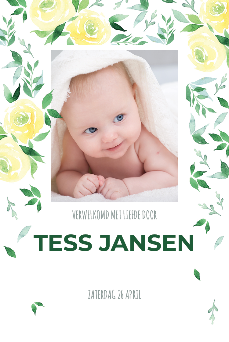 Uitnodigingen — Gele aquarelbloemen