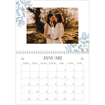 Fotokalender A4 Dubbel — Elegant bloemig