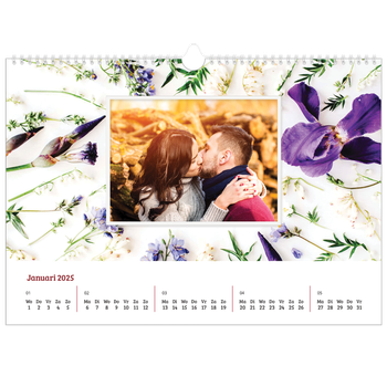 Fotokalender A3 — Kleurrijke bloemenachtergrond