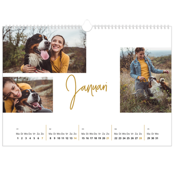 Fotokalender A3 — Goudkleurige letters