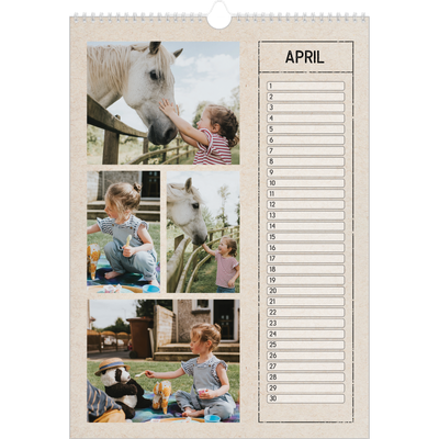 Verjaardagskalenders A3 — Stempel effect [April]