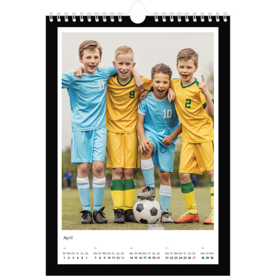 Fotokalender A4 (20 x 30 cm) — Compleet zwart kader [April]