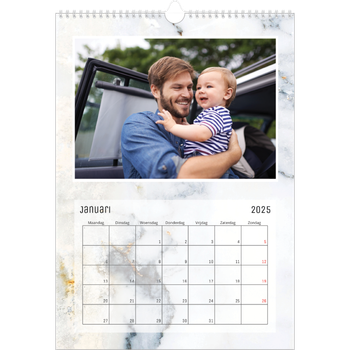 Fotokalender A4 — Gemarmerde achtergrond