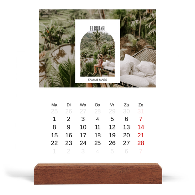 Bureaukalender met houten standaard  — De open boog [Februari]