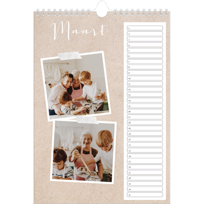 Verjaardagskalenders A4 — Scrapbook kalender [Maart]