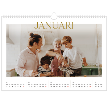 Fotokalender A3 — Gouden tekst groot