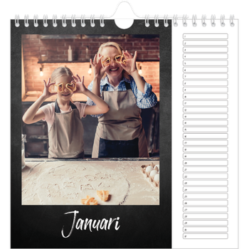 Fotokalender Vierkant — Krijtbord stijl