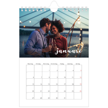 Fotokalender A5 — Schuingedrukte letters