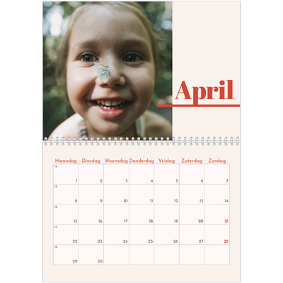 Fotokalender A4 Dubbel (30 x 40 cm) — 90s nostalgie [April]