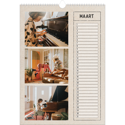 Verjaardagskalenders A3 — Stempel effect [Maart]