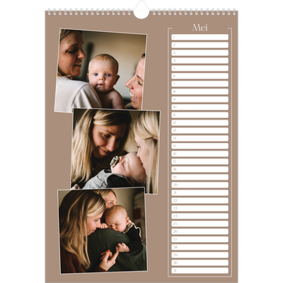 Verjaardagskalenders A3 — Gemaakte herinneringen [Mei]