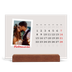 Bureaukalender met houten standaard  — Karmijnrode handtekening [Februari]
