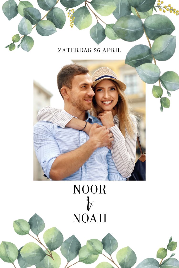 Uitnodigingen — Groene bladeren