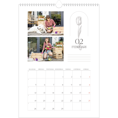 A3 Jaarkalender — Simpel botanisch [Februari]