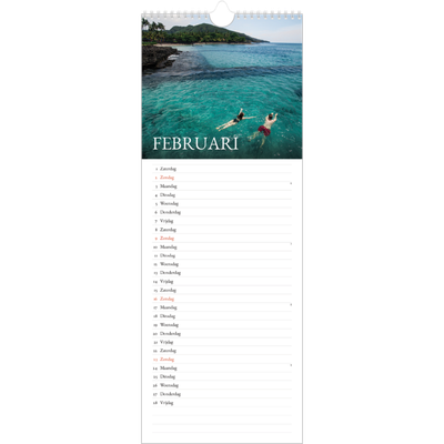 Smalle kalender  — Schreefletters [Februari]