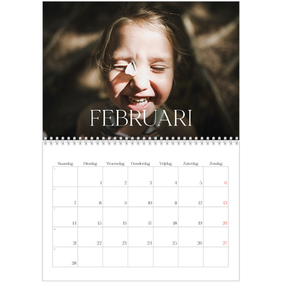 Fotokalender A4 Dubbel (30 x 40 cm) — Twaalf grote maanden [Februari]