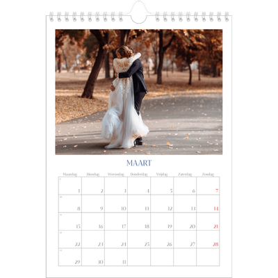Fotokalender A4 (20 x 30 cm) — Kobalt klassieker [Maart]