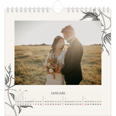 Jaarkalenders vierkant — Inkt & klimop [Januari]