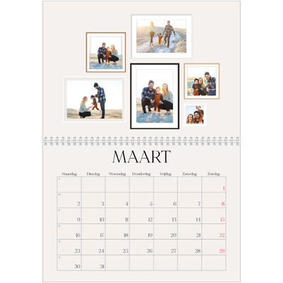 Fotokalender A4 Dubbel (30 x 40 cm) — Fotowand gallerij [Maart]