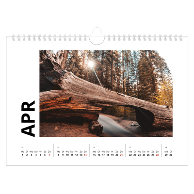 Fotokalender A4 — Witte randen [April]