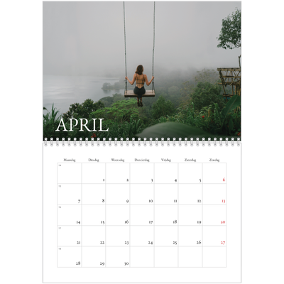Fotokalender A4 Dubbel (30 x 40 cm) — Schreefletters [April]