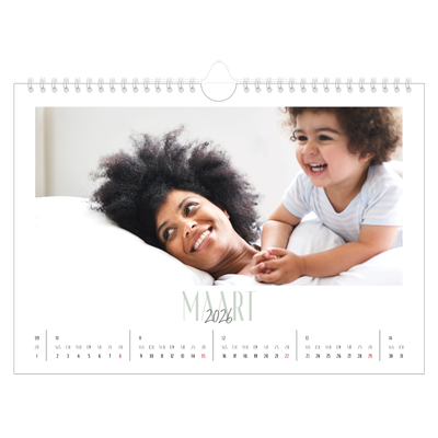 Fotokalender A4 — Gevarieerd lettertype [Maart]