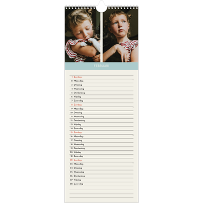 Smalle kalender  — Pastel hoofdstukken [Februari]