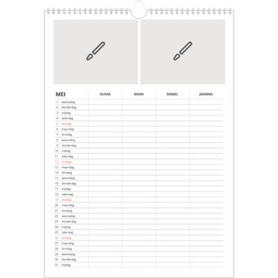 A3 Familieplanners — Ontwerp je eigen product - 4-persoons gezin [omslag]