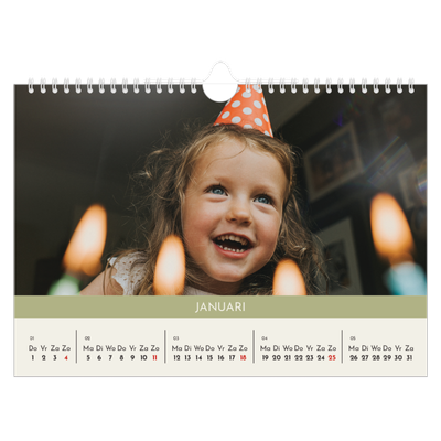 Fotokalender A4 — Pastel hoofdstukken [Januari]