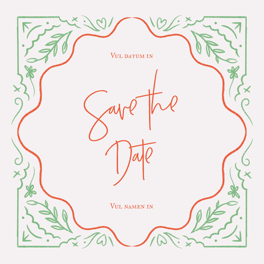 Save the date — Retro raamwerk