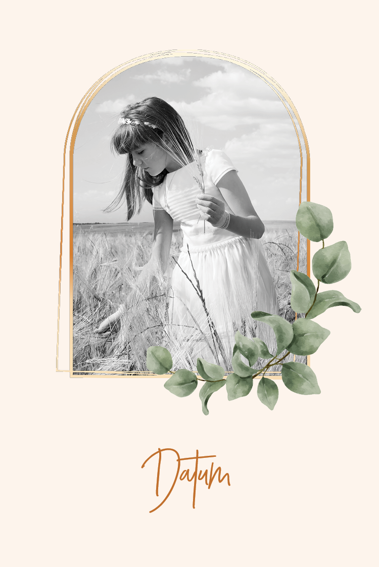 Bedankkaarten — Gouden botanische boog