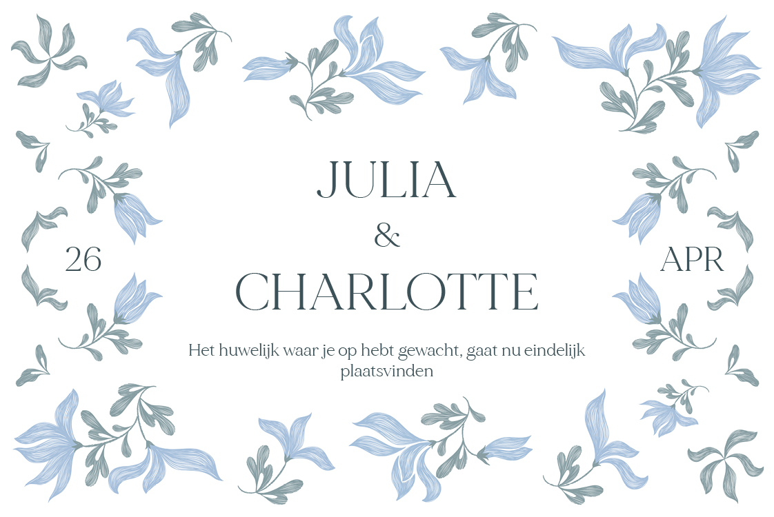 Uitnodigingen — Elegant bloemig