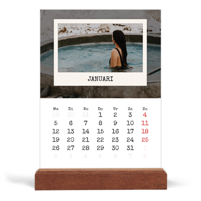 Bureaukalender met houten standaard  — De portretselectie [Januari]