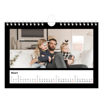 Fotokalender A5 — Foto in zwart kader [Maart]