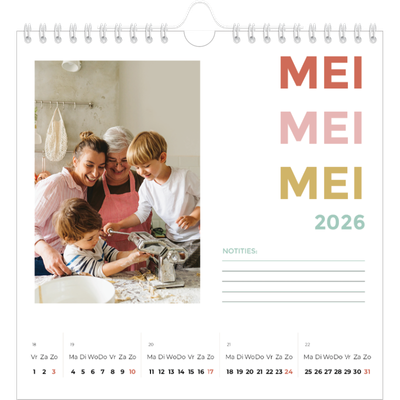 Jaarkalenders vierkant — Bont gekleurd [omslag]