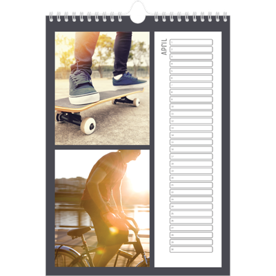 Verjaardagskalenders A4 — Kleurrijke kaders [April]