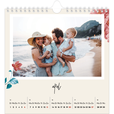 Jaarkalenders vierkant — Geverfde bloemen [April]