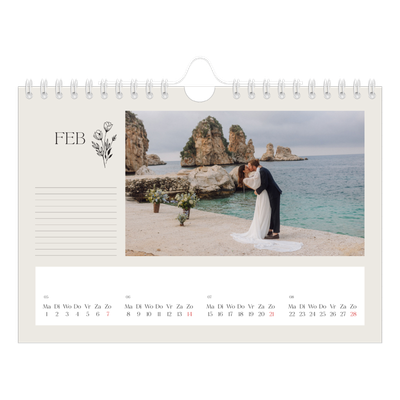 Fotokalender A5 — Initialen in bloei [Februari]