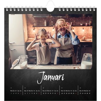 Fotokalender Vierkant — Krijtbord stijl