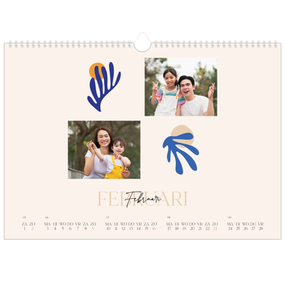 Fotokalender A3 — Minimalistisch koraal [Februari]