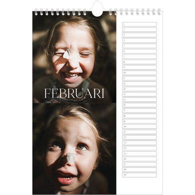 Verjaardagskalenders A4 — Twaalf grote maanden [Februari]