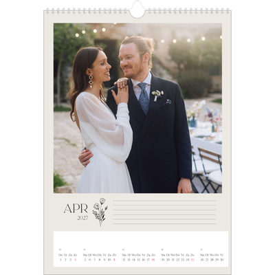 A3 Jaarkalender — Initialen in bloei [April]
