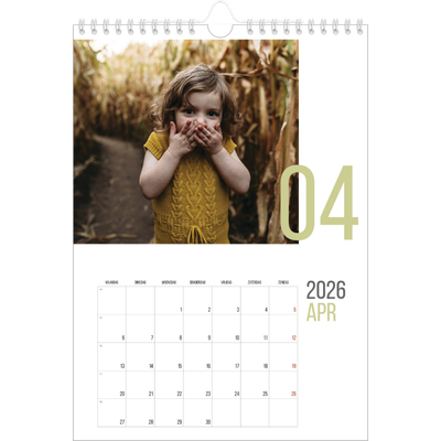 Fotokalender A4 (20 x 30 cm) — Maandnummers [April]