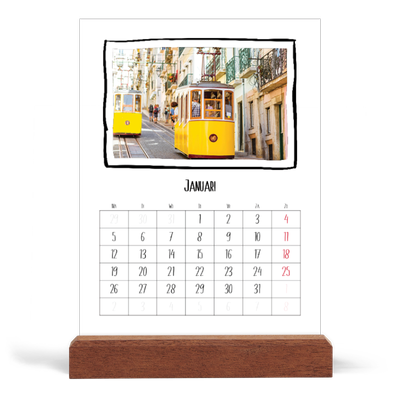 Bureaukalender met houten standaard  — Plakboekmomenten [Januari]