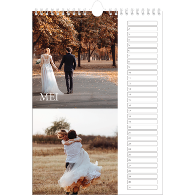 Verjaardagskalenders A4 — Schreefletters [Mei]