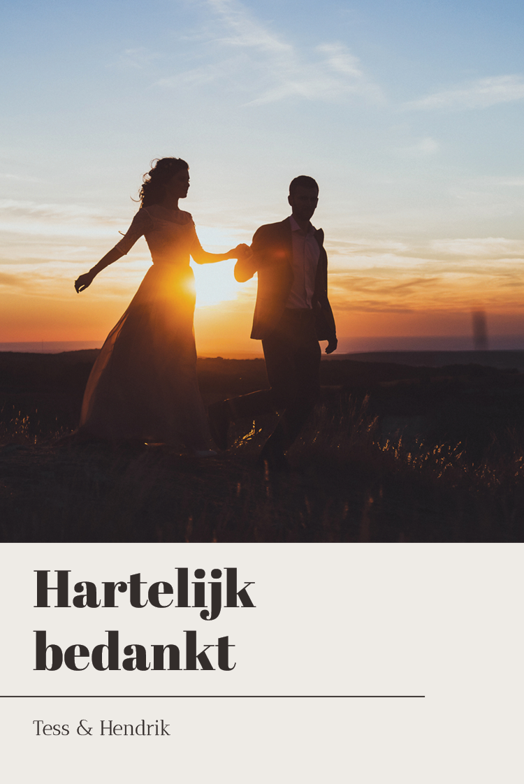 Bedankkaarten — Verticaal naamblok