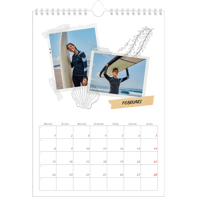 Fotokalender A4 (20 x 30 cm) — Plakboek flair [Februari]